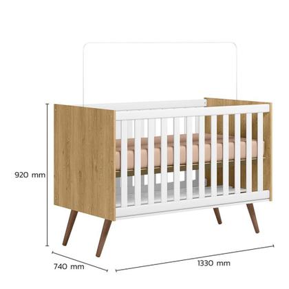 Imagem de Dormitório Infantil Q Encanto Retrô Guarda Roupa, Cômoda e Berço com Colchão Supreme - Qmovi