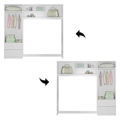 Imagem de Dormitório Infantil Sophia Conjugado, Cômoda e Berço Branco - Peternella Móveis