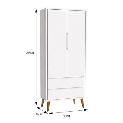 Dormitório Infantil Theo Retrô 2 Portas, Cômoda 1 Porta, Berço Branco com Pés Amadeirado e Colchão D18 - Reller Móveis Imagem de Dormitório Infantil Theo Retrô 2 Portas, Cômoda 1 Porta, Berço Branco com Pés Amadeirado e Colchão D18 - Reller Móveis