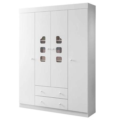 Imagem de Dormitório Lívia Guarda Roupa, Cômoda e Berço Mel Branco com Colchão Physical - Phoenix Baby