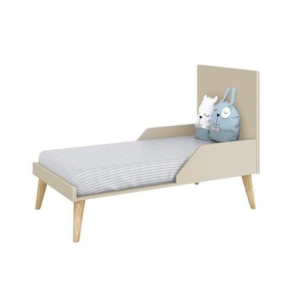 Imagem de Dormitório Theo 2 Portas, Cômoda 6 Gavetas, Berço, Mesa de Canto com Pés Madeira Natural e Colchão - Reller Móveis