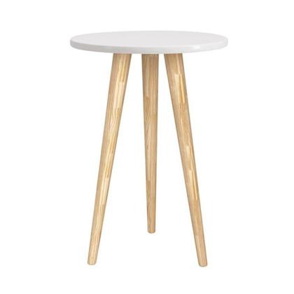 Imagem de Dormitório Theo 3 Portas e Mesa de Canto Branco com Pés Madeira Natural - Reller Móveis