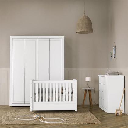 Imagem de Dormitório Tutto New 4 Portas, Cômoda 1 Porta, Berço e Mesinha - Matic Móveis