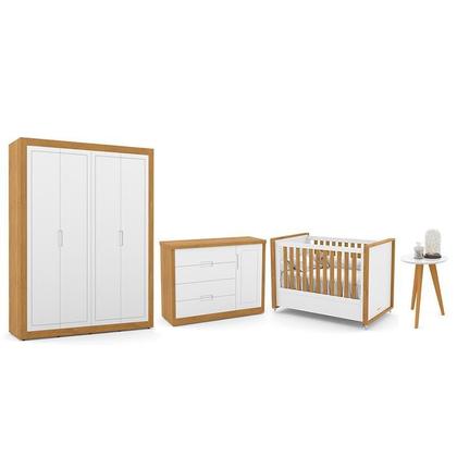Imagem de Dormitório Tutto New 4 Portas, Cômoda 1 Porta, Berço e Mesinha - Matic Móveis