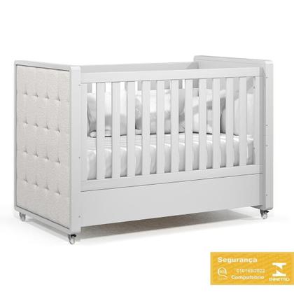 Imagem de Dormitório Tutto New 4 Portas, Cômoda 4 Gavetas e Berço com Capitonê - Matic Móveis