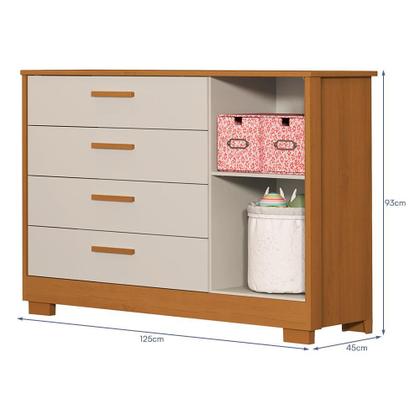 Imagem de Dormitório Zaki Guarda Roupa, Cômoda e Berço Katatau com Colchão Supreme - Reller Móveis