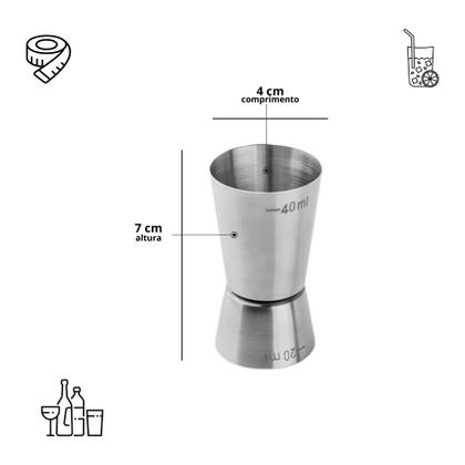 Imagem de Dosador De Bebidas Medidor Inox Bartender Barmen 40/20ml Bar Restaurante