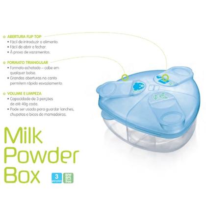 Imagem de Dosador Porta Leite Em Pó Mam Milk Powder Box Menino Menina Com 3 Divisórias - Mam