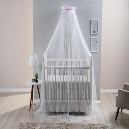 Imagem de Dossel Mosquiteiro Parede Berço Americano Nacional Quarto Bebe Menina Rosa Simples Basico