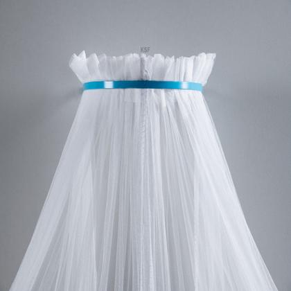 Imagem de Dossel Mosquiteiro Parede Quarto Bebe Veu Tule Rede Berço Americano Nacional Menino Azul Claro