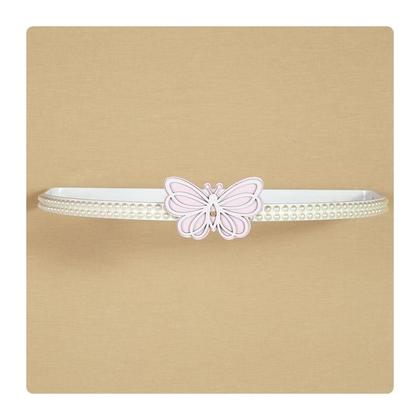 Imagem de Dossel Parede Borboleta com Perola Bege Mosquiteiro Berço