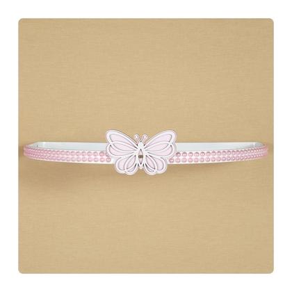 Imagem de Dossel Parede Borboleta com Perola Rosa Mosquiteiro Berço