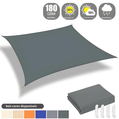 Imagem de Dossel Retangular Impermeável com Proteção UV - Vela de Sol para Jardim, Varanda e Pátio (4x2m)