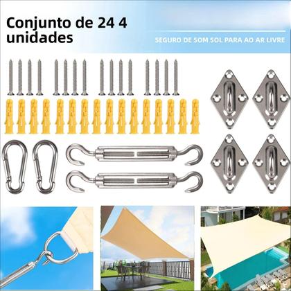 Imagem de Dossel Retangular Impermeável com Proteção UV - Vela de Sol para Jardim, Varanda e Pátio (4x2m)