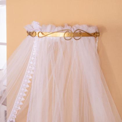 Imagem de Dossel Suporte Berço Bebe P/ Parede Rococo Invertido Dourado