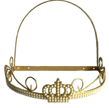 Imagem de Dossel Suporte Berco Para Parede Enfeitado Coroa Dourado