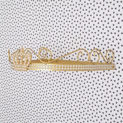 Imagem de Dossel Suporte Berco Para Parede Enfeitado Coroa Dourado