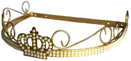 Imagem de Dossel Suporte Berco Para Parede Enfeitado Coroa Dourado