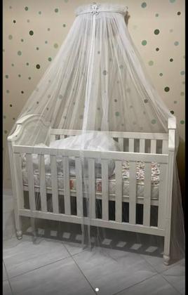 Imagem de Dossel Urso e pérolas com tule mosquiteiro