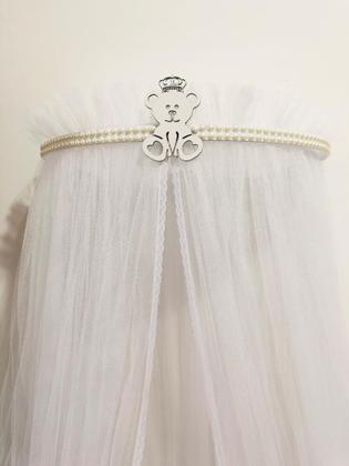 Imagem de Dossel Urso e pérolas com tule mosquiteiro