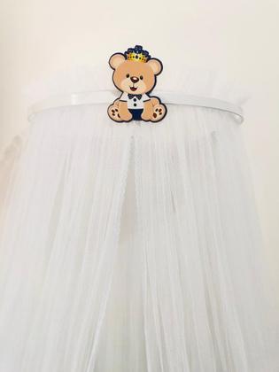 Imagem de Dossel Urso Príncipe Azul marinho com tule mosquiteiro