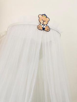 Imagem de Dossel Urso Príncipe Azul marinho com tule mosquiteiro