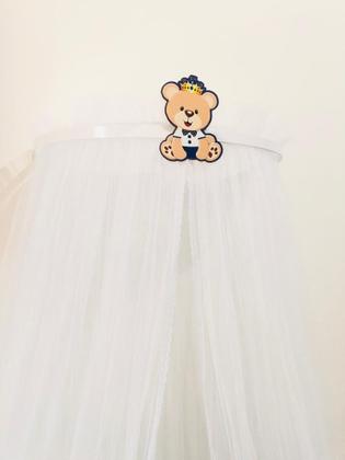 Imagem de Dossel Urso Príncipe Azul marinho com tule mosquiteiro