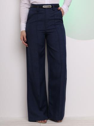 Imagem de Doutoras Modas Calça Pantalona Linho Acompanha Cinto Coleção Nova 10020