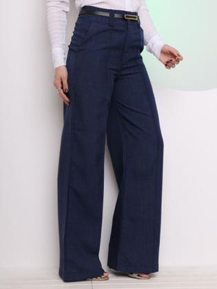 Imagem de Doutoras Modas Calça Pantalona Linho Acompanha Cinto Coleção Nova 10020