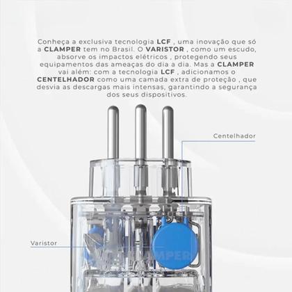 Imagem de Dps protetor iclamper pocket lcf 3p 20a transparente