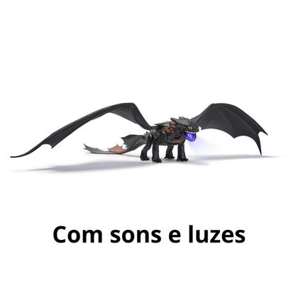 Imagem de Dragão Banguela 63cm com Luz e Som  Ultimate Plasma Blast  Como Treinar o Seu Dragão