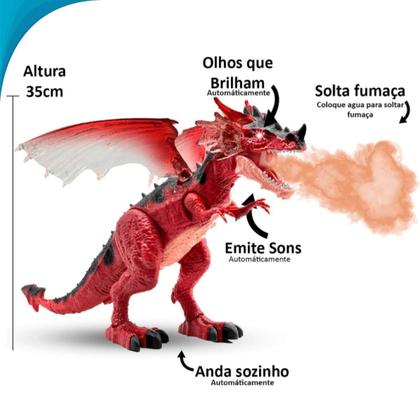 Imagem de Dragão Com Som E Luz Brinquedo Interativo Presente Para Menino Pronto Envio