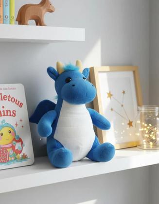 Imagem de Dragão De Pelúcia Fofo Boneco Macio Infantil Para Presente Azul