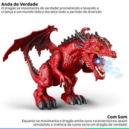 Imagem de Dragão vermelho de fogo com controle remoto - polibrinq