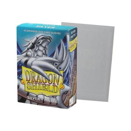 Imagem de Dragon Shield 60 Sleeves Japanese Size Silver Para Cartas Yugioh