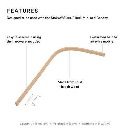 Imagem de Drape Rod Stokke Sleepi V3 Natural para cama Sleepi V3 Mini V3