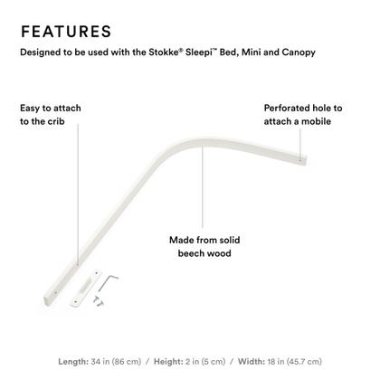 Imagem de Drape Rod Stokke Sleepi V3 White compatível com cama Sleepi