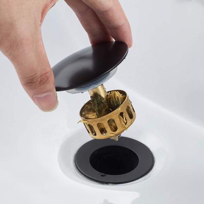 Imagem de Dreno de pia de banheiro VOTON Pop-Up Black Brass, 6x6x10cm