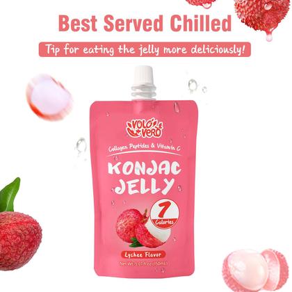 Imagem de Drink Konjac Jelly Pouch Drink VOLO VERO Lychee, pacote com 10 e 7 calorias