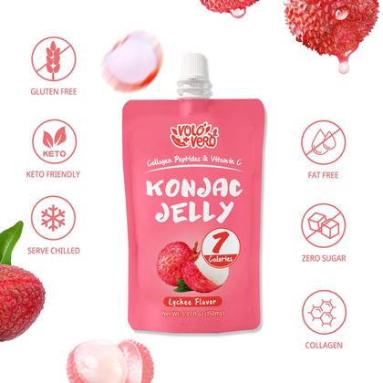 Imagem de Drink Konjac Jelly Pouch Drink VOLO VERO Lychee, pacote com 10 e 7 calorias