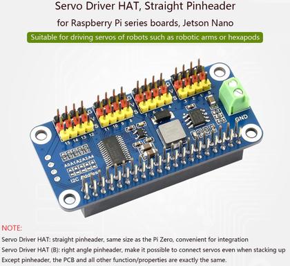 Imagem de Driver de servomotor PWM HAT UEEKkoo para Raspberry Pi e Jetson