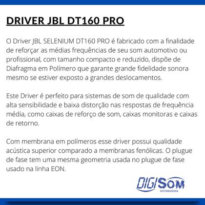 Imagem de Driver Jbl Dt160 Pro Selenium 60w Rms 8 Ohms Original