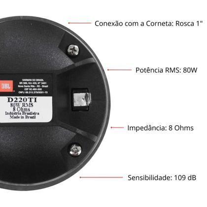 Imagem de Driver Jbl Selenium D220ti Titanium Drive Ti 80w Rms 8 Ohms