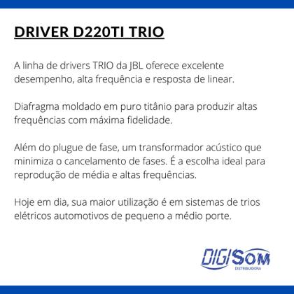 Imagem de Driver Jbl Selenium D220ti Titanium Drive Ti 80w Rms 8 Ohms