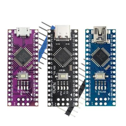 Imagem de Driver Mini Nano 3.0 USB Compatível Com Controlador ATMEGA328P Para Arduino Tipo-C Micro USB