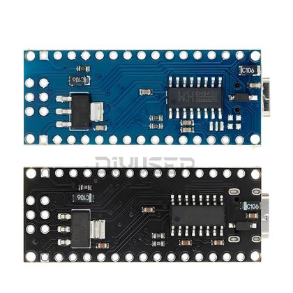 Imagem de Driver Mini Nano 3.0 USB Compatível Com Controlador ATMEGA328P Para Arduino Tipo-C Micro USB