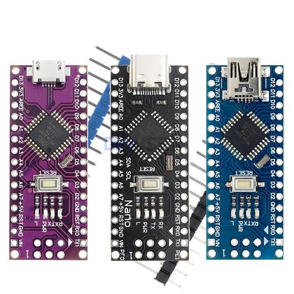 Imagem de Driver Mini Nano 3.0 USB Compatível Com Controlador ATMEGA328P Para Arduino Tipo-C Micro USB