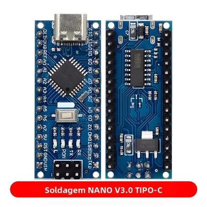 Imagem de Driver Mini Nano 3.0 USB Compatível Com Controlador ATMEGA328P Para Arduino Tipo-C Micro USB