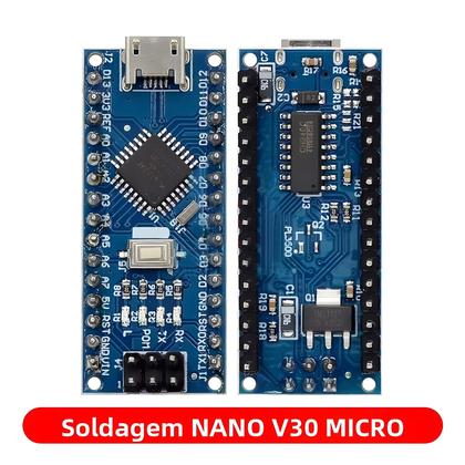 Imagem de Driver Mini Nano 3.0 USB Compatível Com Controlador ATMEGA328P Para Arduino Tipo-C Micro USB