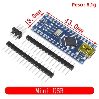 Imagem de Driver Mini Nano 3.0 USB Compatível Com Controlador ATMEGA328P Para Arduino Tipo-C Micro USB
